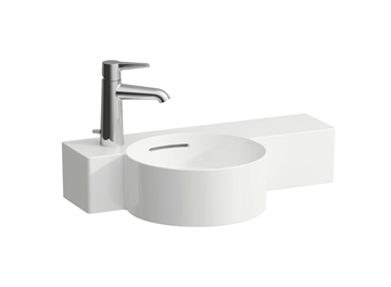 Laufen VAL håndvask 55x31,5 cm med hanehul og hylde til højre, Hvid